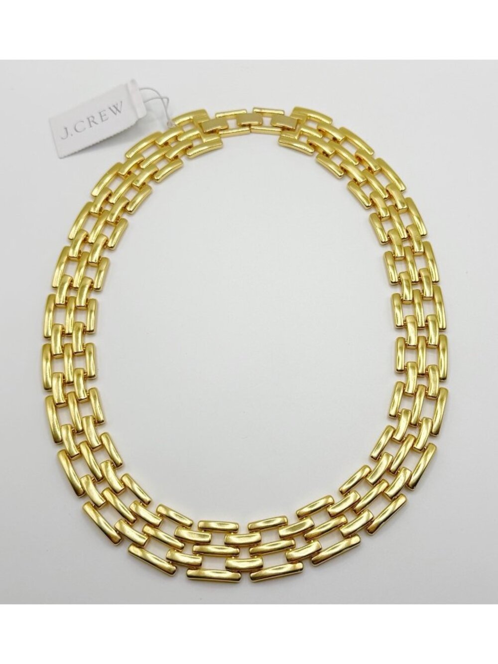 New J Crew Goldtone Watch Chain Necklace 17”